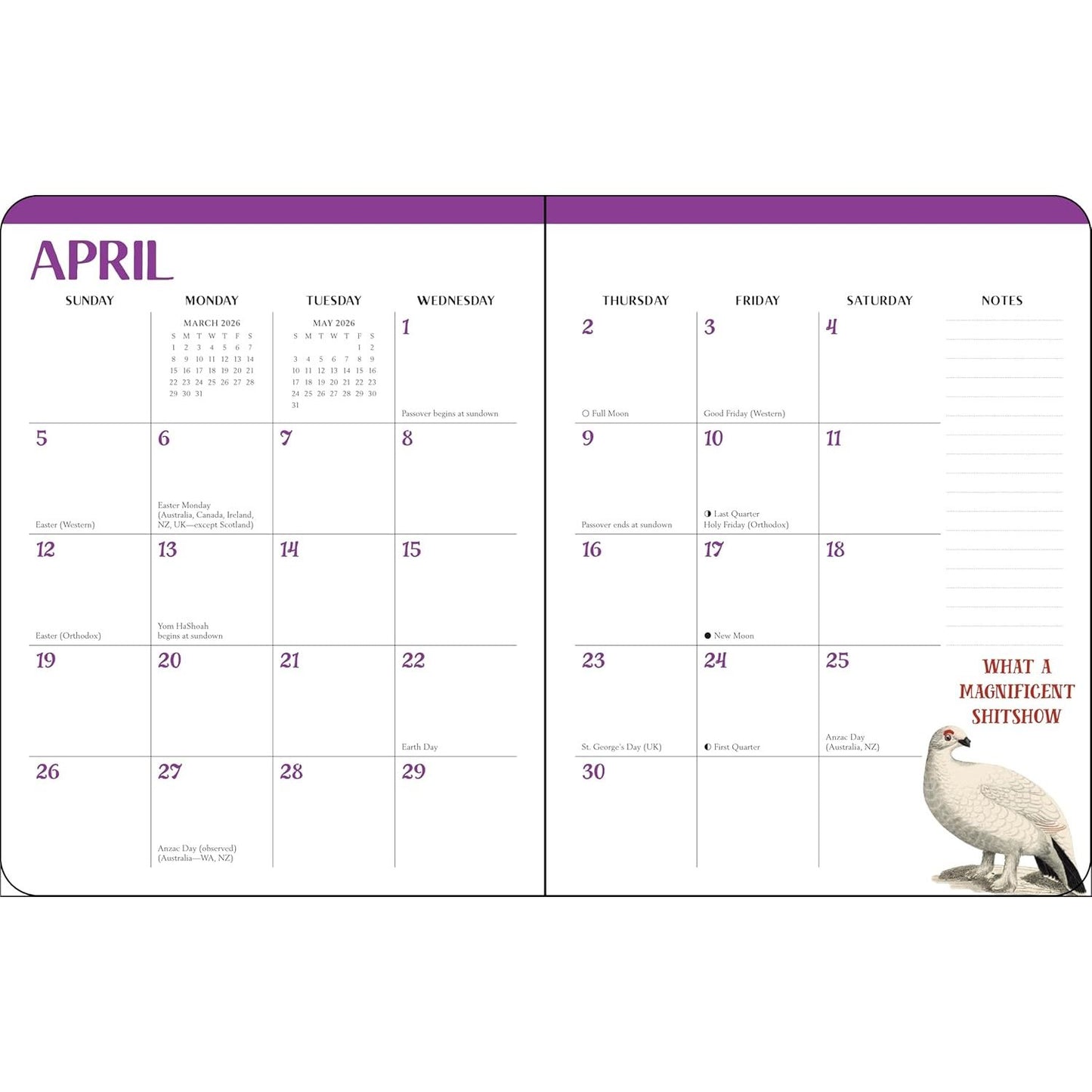 EFFIN' BIRDS 2026 MONTHLY/WEEKLY PLANNER