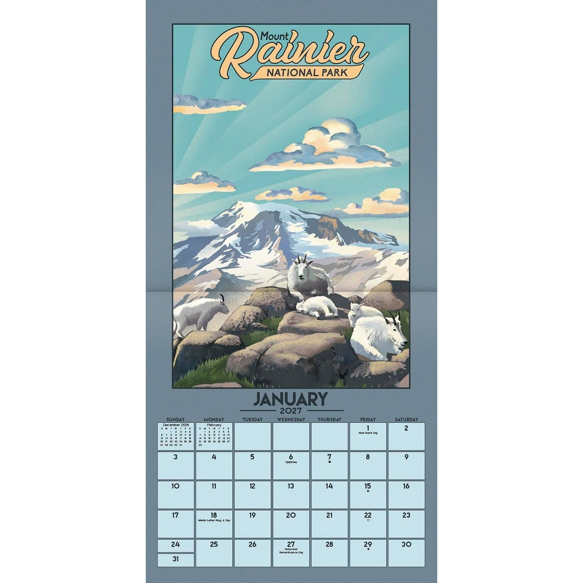 2027 NATIONAL PARKS 16 MONTH WALL CALENDAR