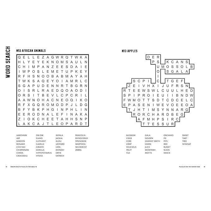 BRAIN HEALTH PUZZLES FOR ADULTS: CROSSWORDS, SUDOKU, AND OTHER PUZZLES THAT GIVE THE BRAIN THE EXERCISE IT NEEDS
