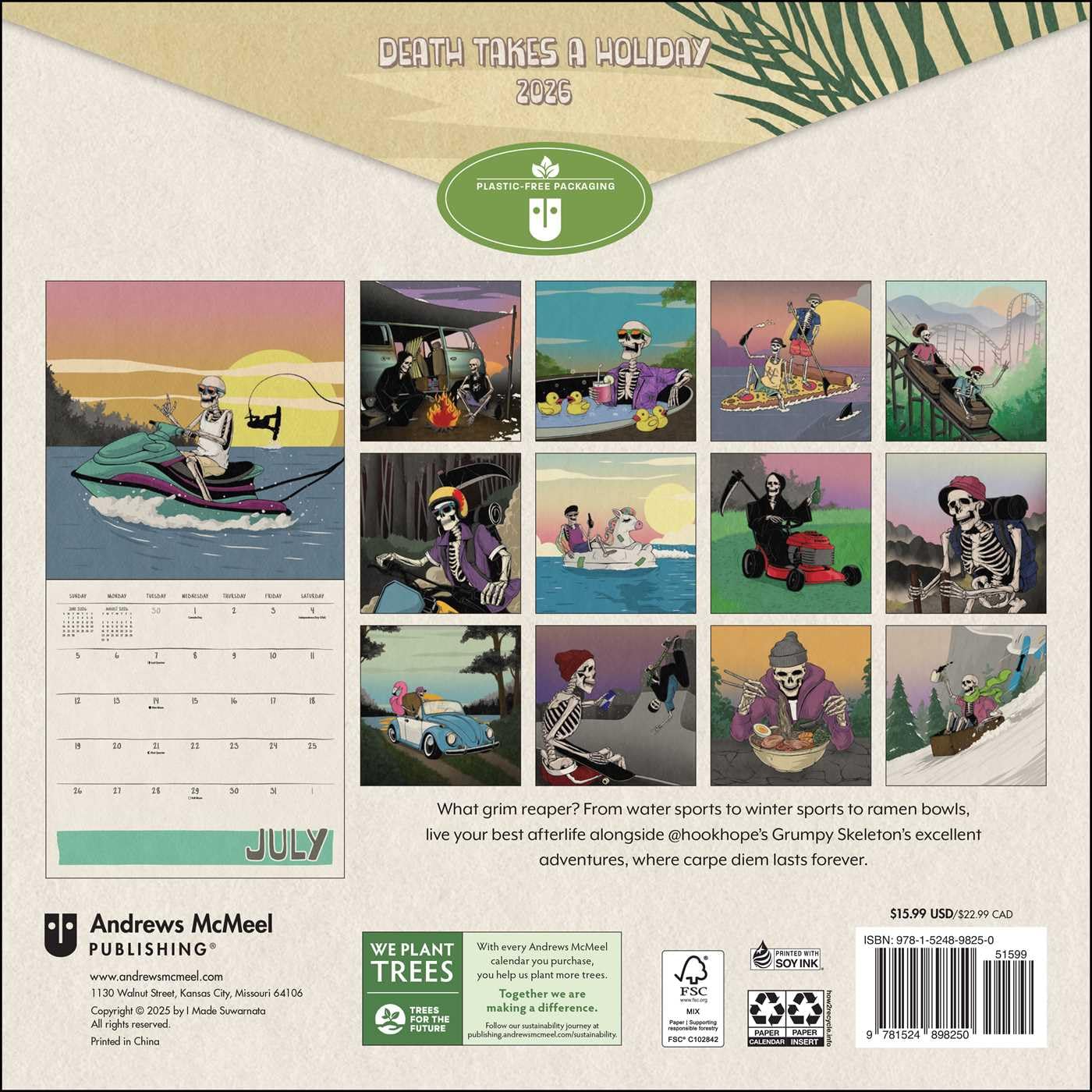 DEATH TAKES A HOLIDAY WALL CALENDAR 2026