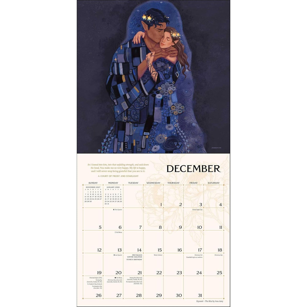 A COURT OF THORNS AND ROSES OFFICIALLY LICENSED FAN ART 2027 WALL CALENDAR BY SARAH J. MAAS
