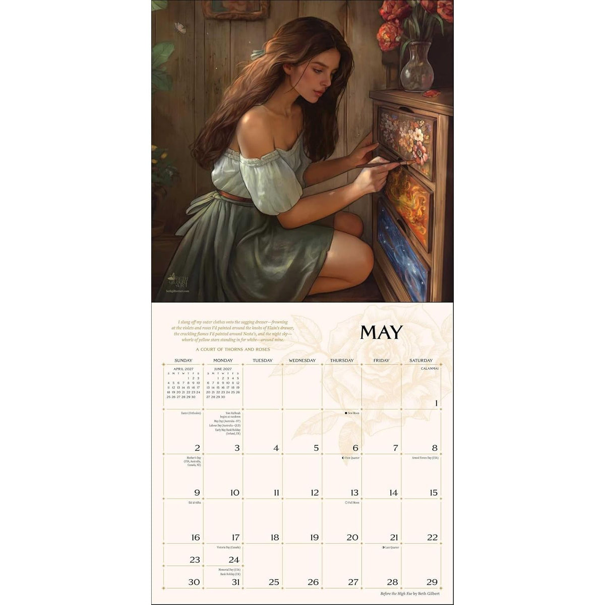 A COURT OF THORNS AND ROSES OFFICIALLY LICENSED FAN ART 2027 WALL CALENDAR BY SARAH J. MAAS