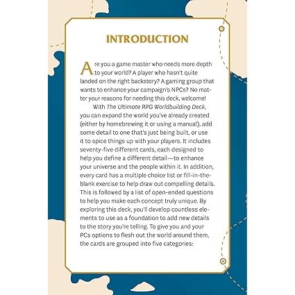 THE ULTIMATE RPG WORLDBUILDING DECK
