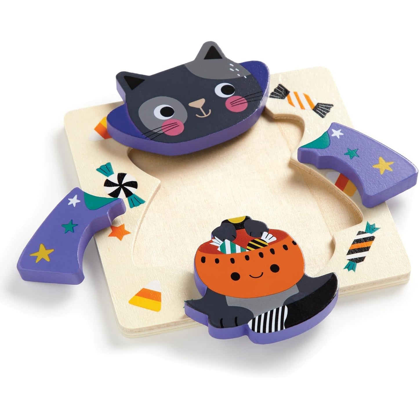 SPOOKY FRIENDS SET OF FOUR WOODEN PUZZLES (AGES 1+)