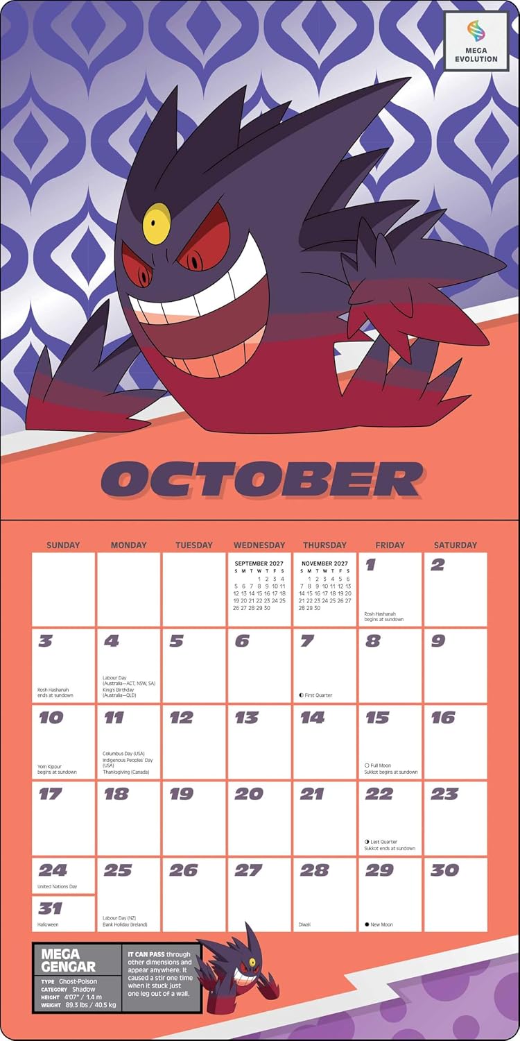 POKEMON 2027 WALL CALENDAR