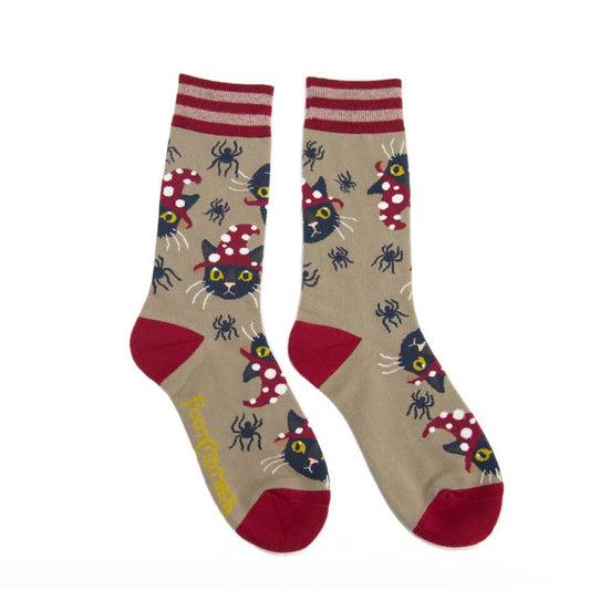 WITCHY WHISKERS CREW SOCKS BY FOOTCLOTHES