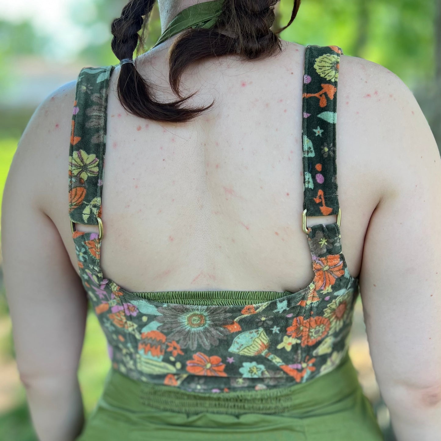 FLORAL VELVET CORSET VEST