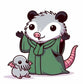 OPOSSUM AND BABY CTHULHU STICKER