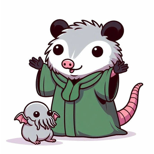 OPOSSUM AND BABY CTHULHU STICKER