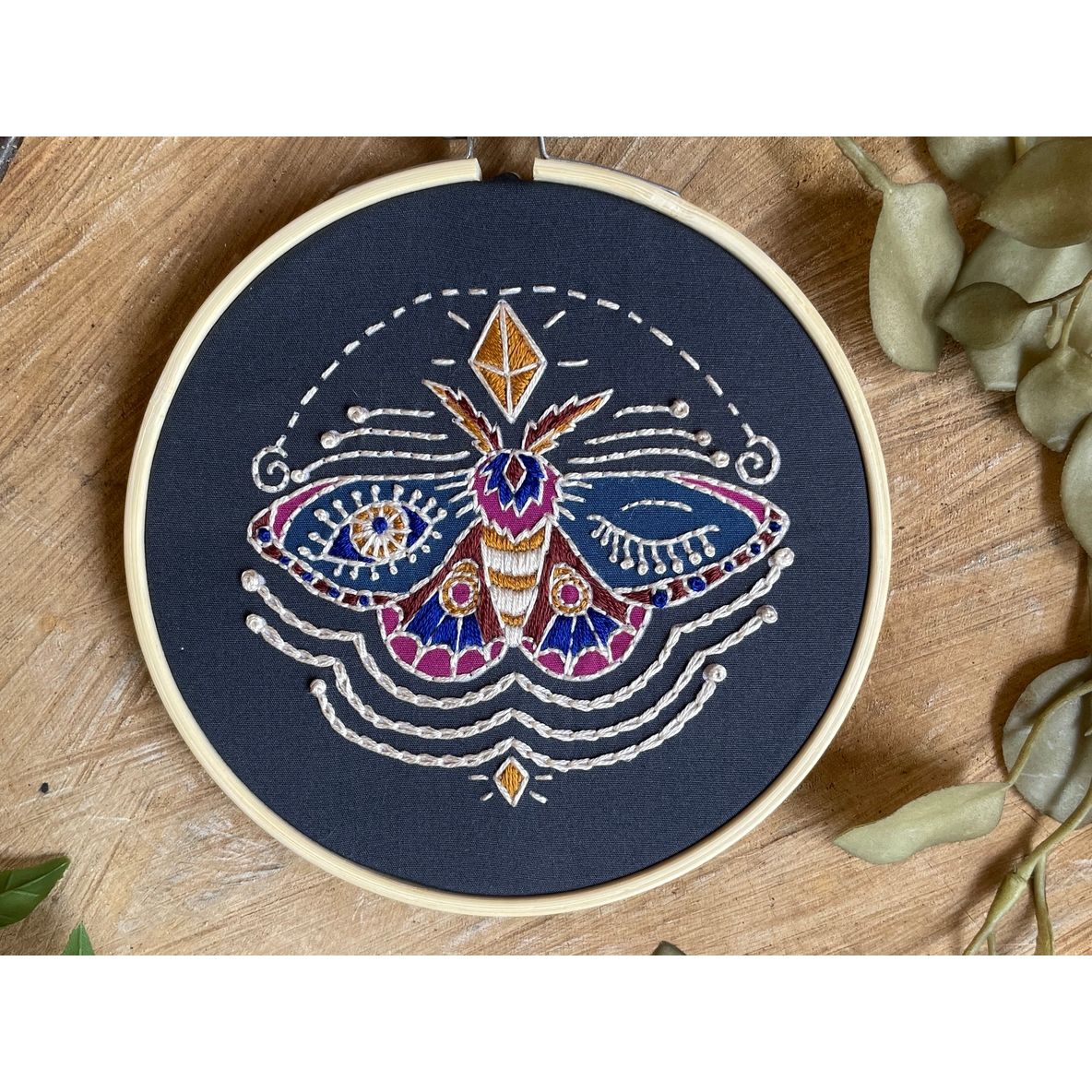WINKING MOTH EMBROIDERY KIT