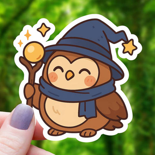 CHIBI OWL WIZARD CLASS TTRPG STICKER