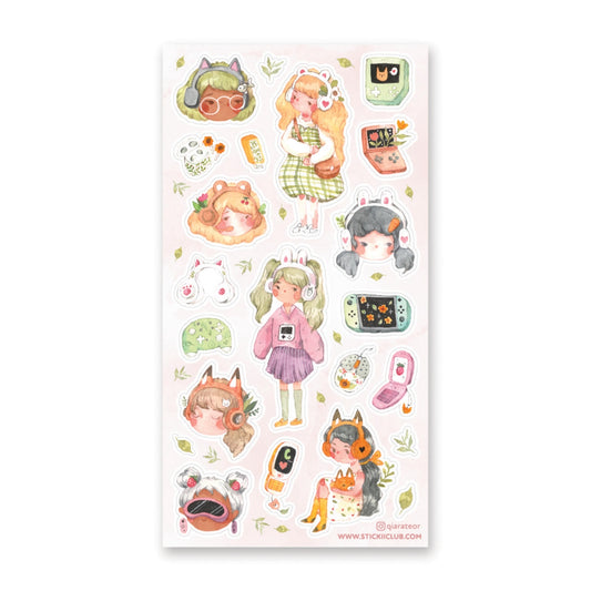 GAMER GIRLS STICKER SHEET