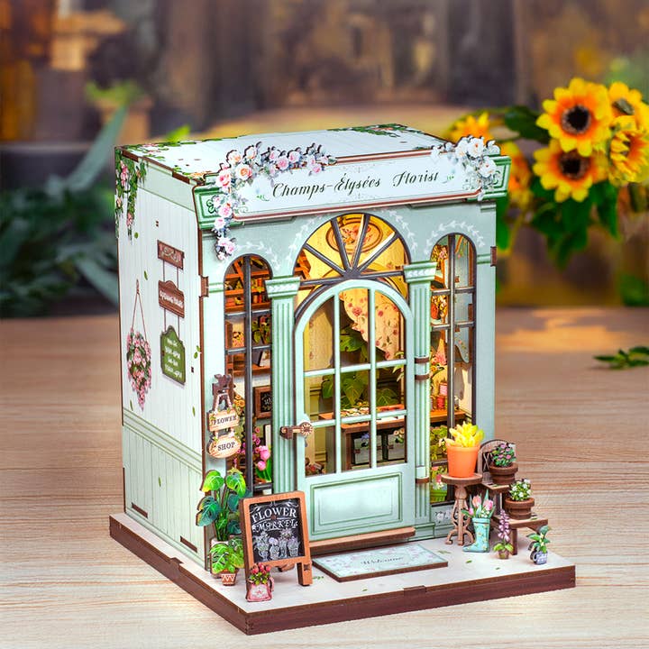 CHAMPS-ÉLYSÉES FLORIST 3-D WOODEN MINIATURE BOOK NOOK KIT