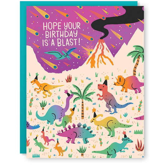 DINOSAUR BLAST BIRTHDAY GREETING CARD
