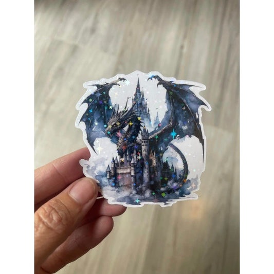 FANTASY DRAGON AND CASTLE STICKER