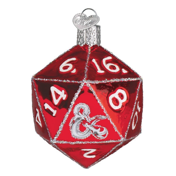 DUNGEONS & DRAGONS D20 GLASS HOLIDAY ORNAMENT