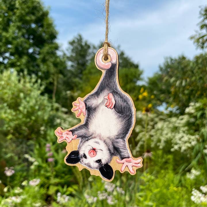 BABY OPOSSUM WOODEN ORNAMENT