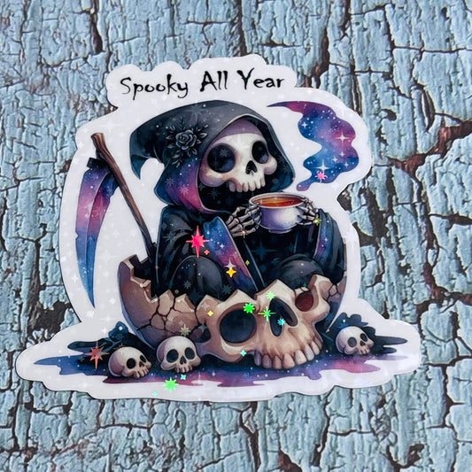 GRIM SPOOKY ALL YEAR STICKER