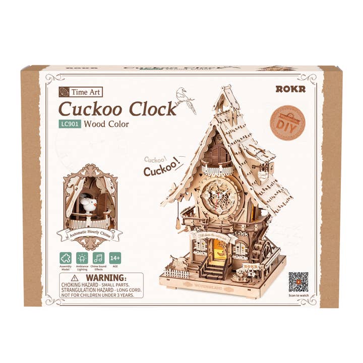WOODEN CUCKOO CLOCK (WOODEN COLOR) 3D PUZZLE