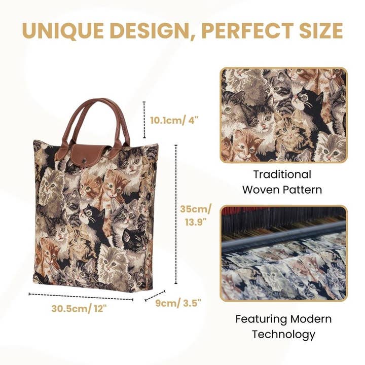 CAT FOLDAWAY TOTE BAG