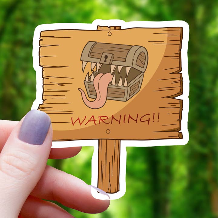 BEWARE OF MIMIC SIGN STICKER