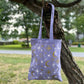 PURPLE CELESTIAL PRINT TOTE BAG