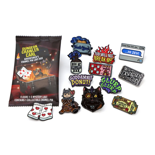 DUNGEON CRAWLER CARL ENAMEL PIN BLIND BAGS FLOORS 1-3