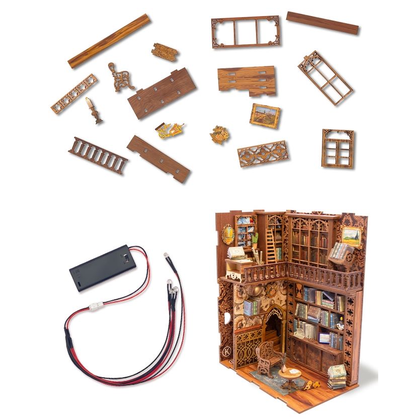 ETERNAL BOOKSTORE 3-D WOODEN MINIATURE BOOK NOOK KIT