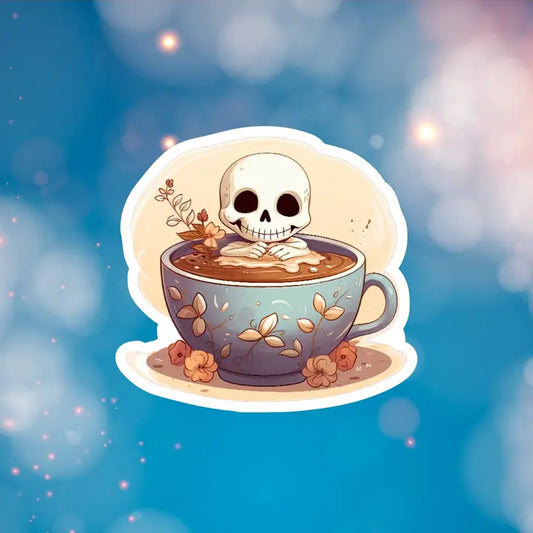 CUP OF SKELETON STICKER