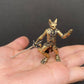 MINIATURE BRASS CAT SWORDSMAN