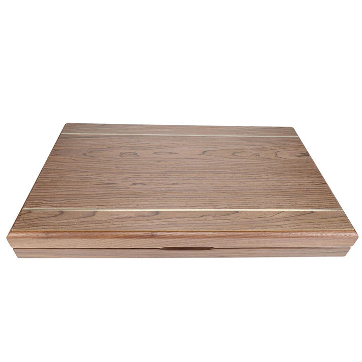 WOOD INLAY BACKGAMMON SET IN BEACHWOOD