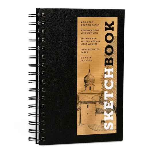 BLACK SPIRAL BOUND 5.5 X 8 SKETCHBOOK