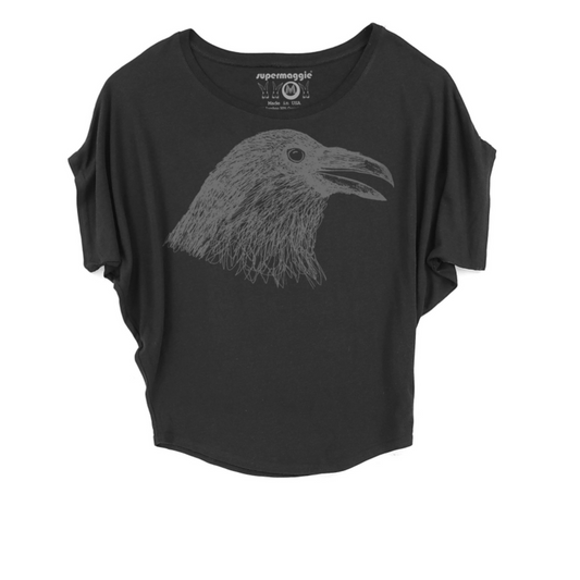 CROW HEAD ROUNDED SCOOP TEE BY SUPERMAGGIE