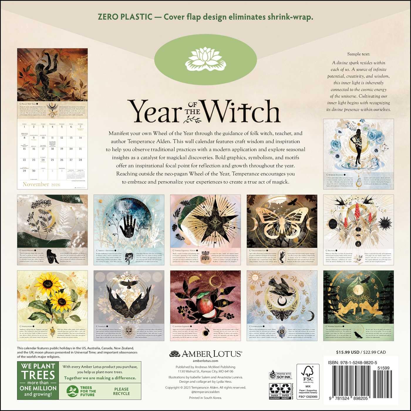 YEAR OF THE WITCH WALL CALENDAR 2026