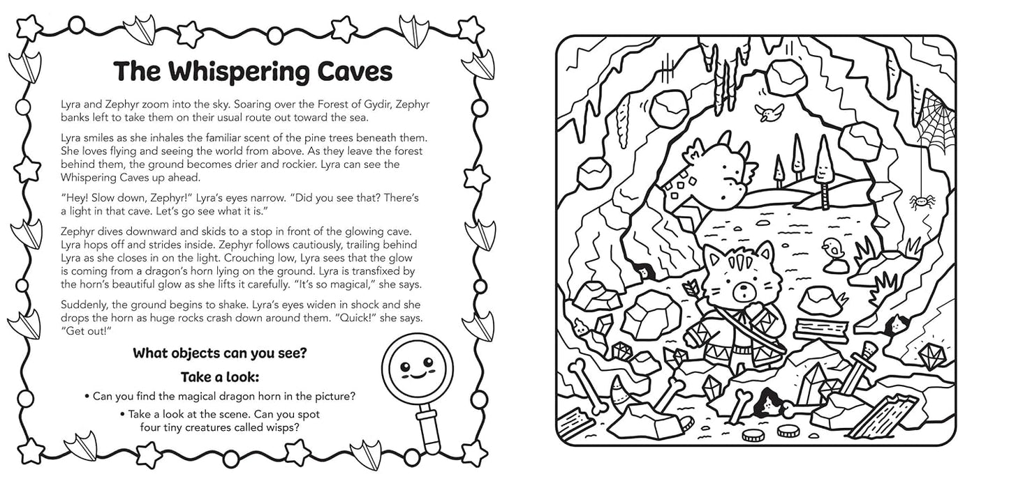 COLOR AND SOLVE: THE QUEST OF THE DRAGON RIDER: PICTURES TO COLOR. A MYSTERY TO UNRAVEL. BY LUCY QUINN