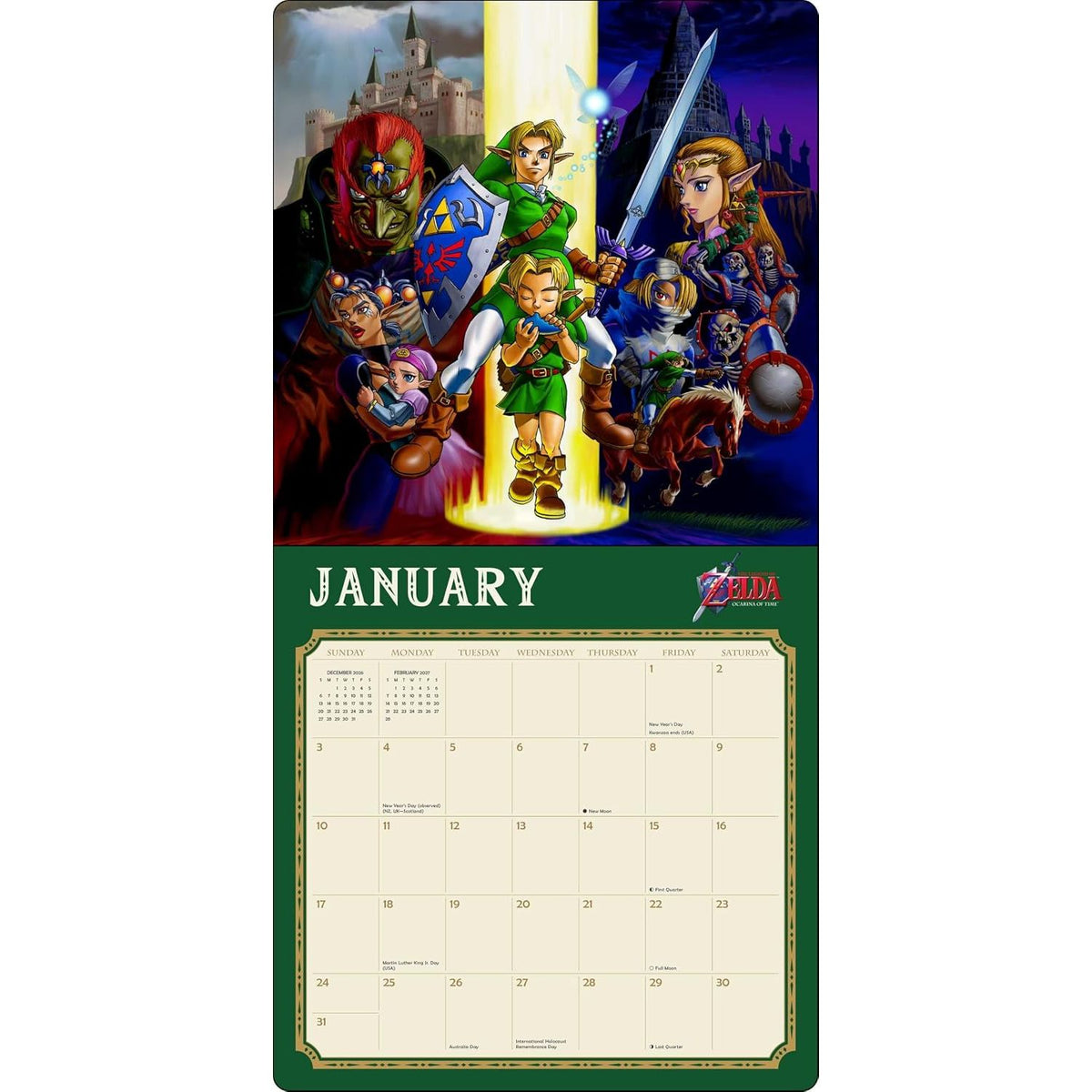 LEGEND OF ZELDA 2027 WALL CALENDAR