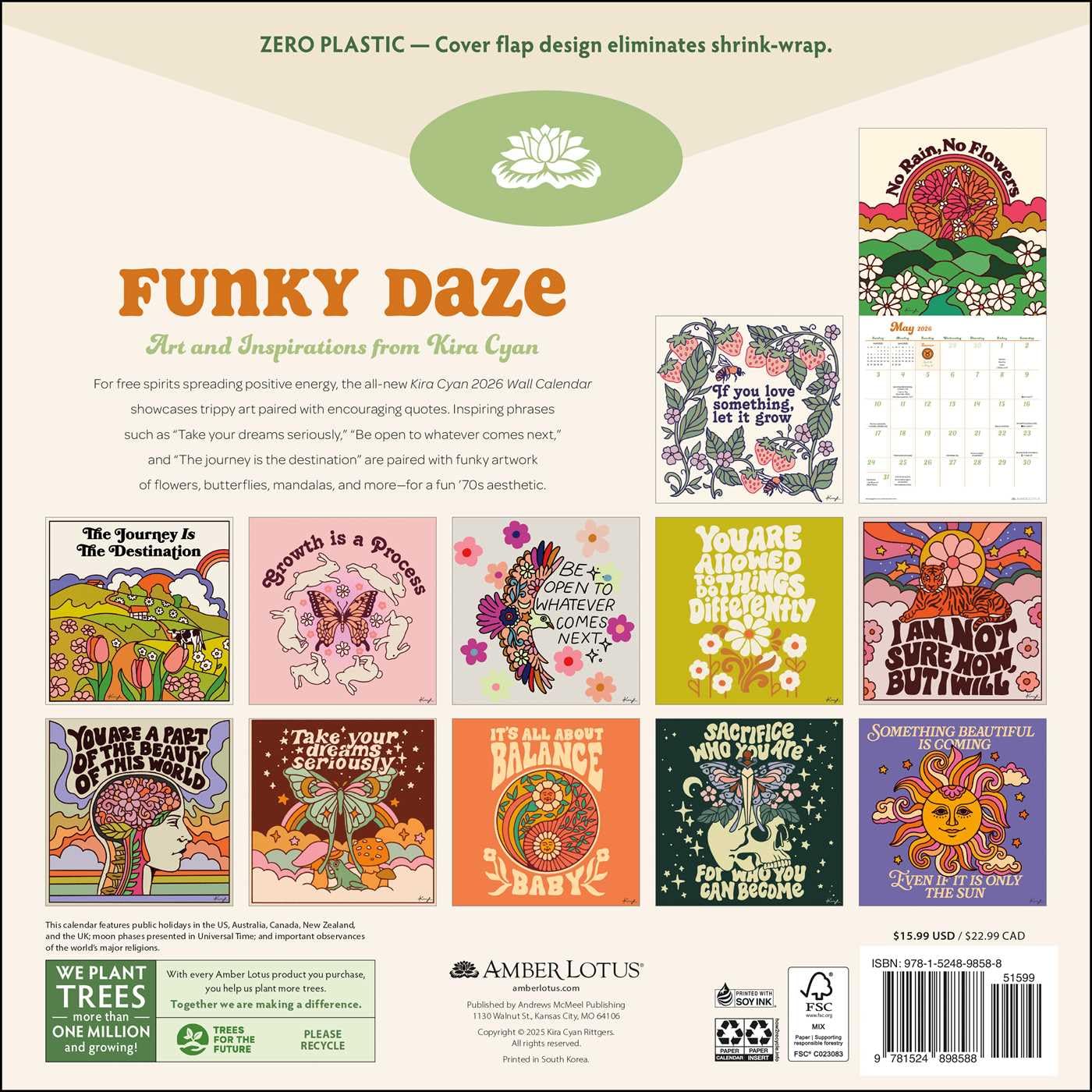 FUNKY DAZE BY KIRA CYAN 2026 WALL CALENDAR