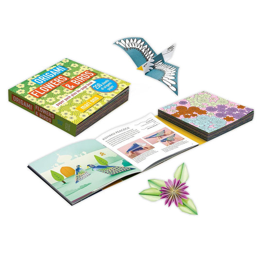 ORIGAMI FLOWERS & BIRDS: PAPER BLOCK PLUS 64 PAGE BOOK BY MARI ONO