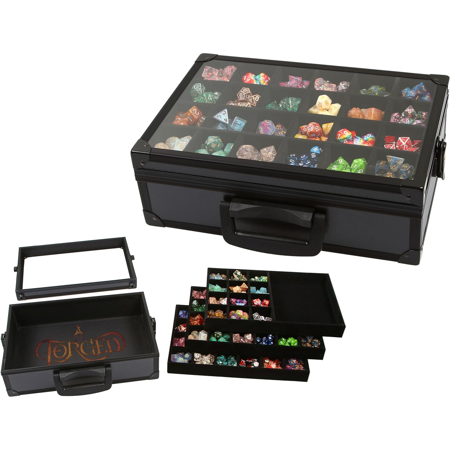 DICE DISPLAY CASE W 3 TRAYS