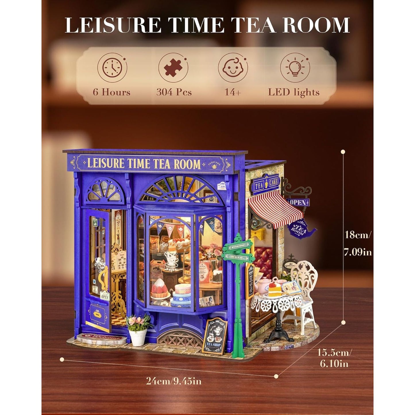 LEISURE TIME TEA ROOM DIY MINIATURE HOUSE KIT