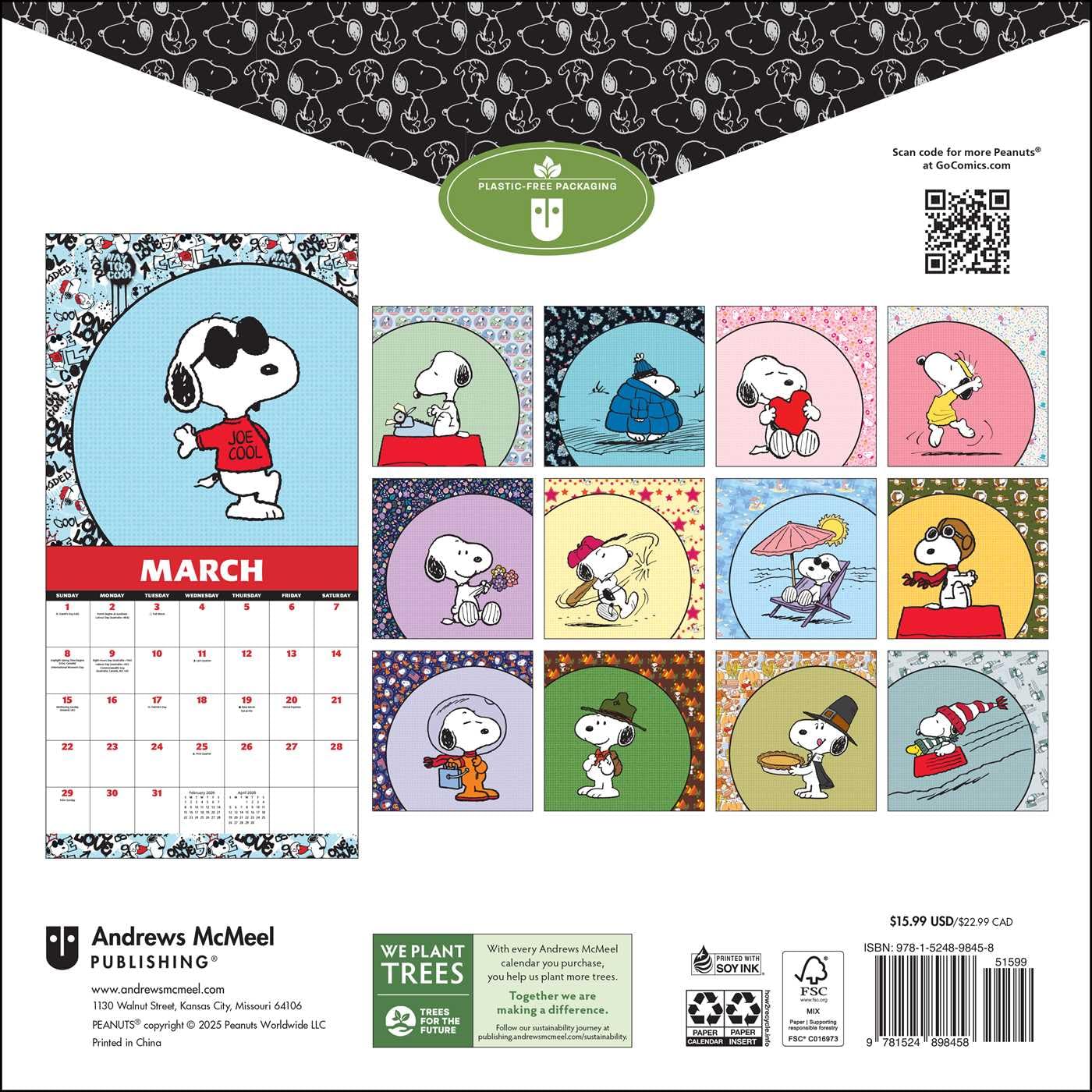 SNOOPY WALL CALENDAR 2026