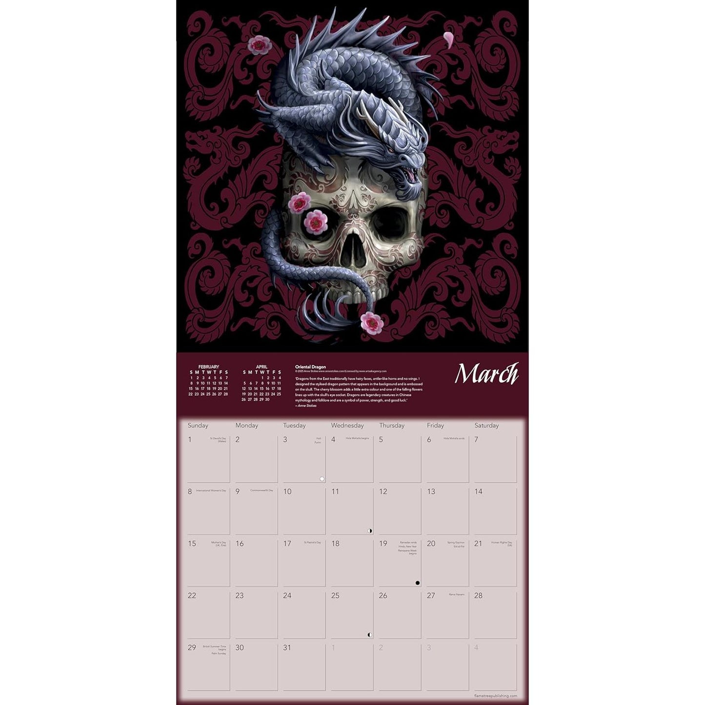 DRAGONS BY ANNE STOKES WALL CALENDAR 2026