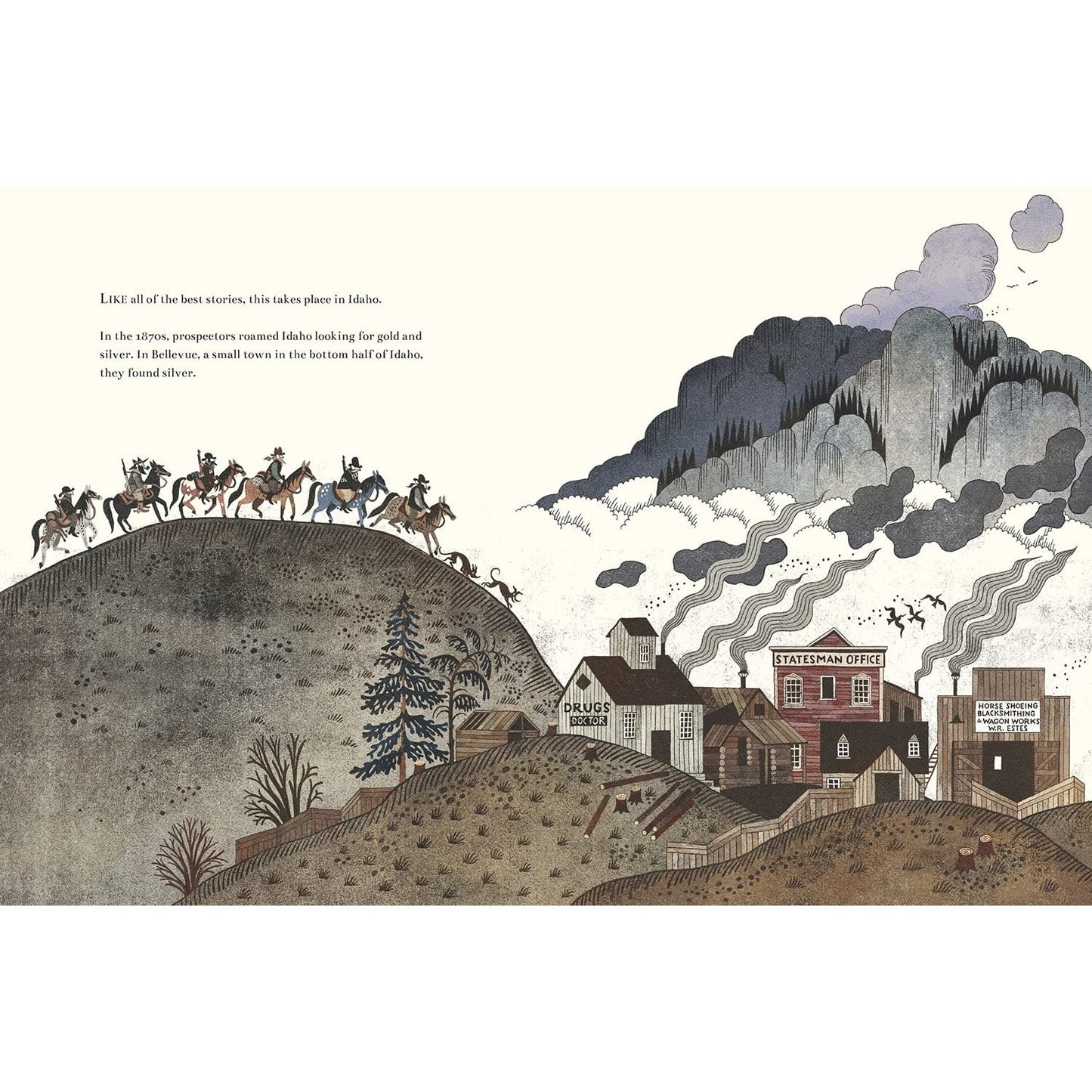 MOVING THE MILLERS' MINNIE MOORE MINE MANSION (A TRUE STORY) BY DAVE EGGERS AND ILLUSTRATED BY JULIA SARDA