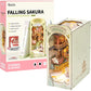 FALLING SAKURA 3-D WOODEN MINIATURE BOOK NOOK KIT