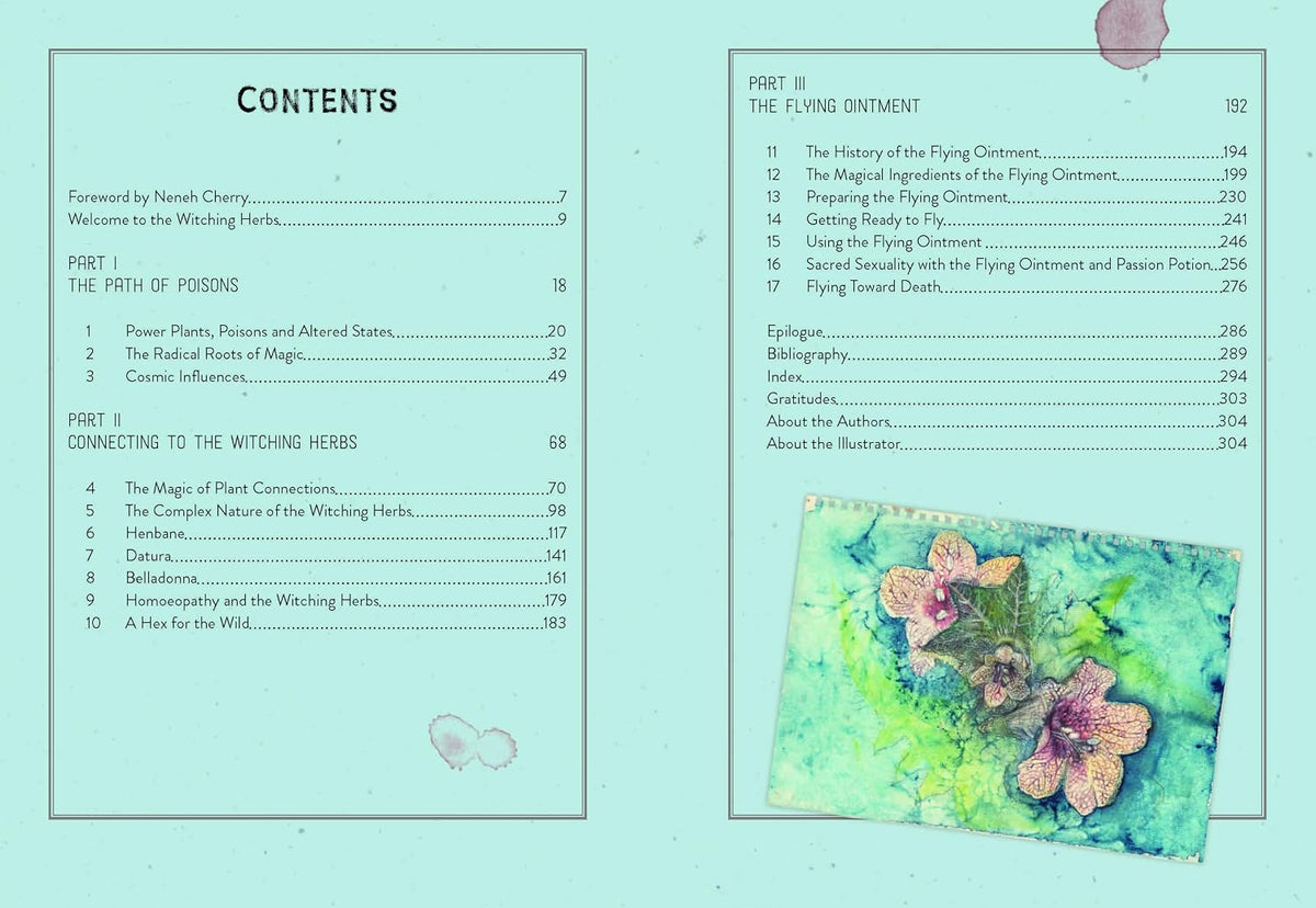 WITCHES' FORBIDDEN HERBS: A PRACTICAL GUIDE TO INFAMOUS PLANTS FOR MAGIC AND MEDICINE BY THE SEED SISTAS, ILLUSTRATED BY SILVA DE MAJO