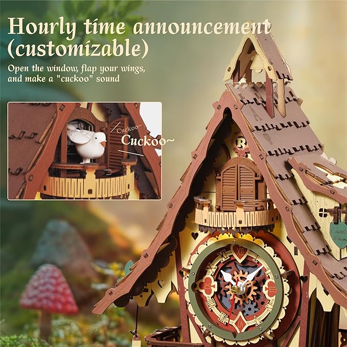 CUCKOO CLOCK MECHANICAL 3D WOODEN PUZZLE