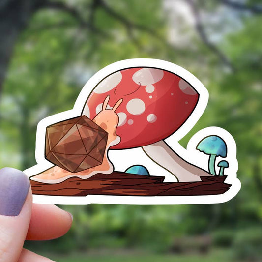 POLYHEDRAL SNAIL EATING A MUSHROOM STICKER