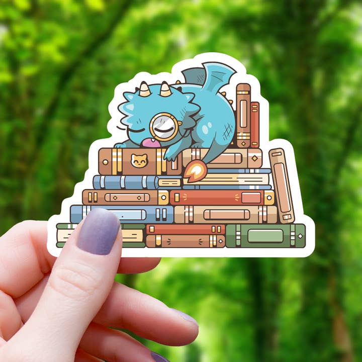 MONOCLE SLEEPING BOOK DRAGON STICKER