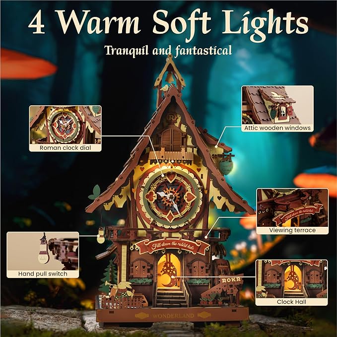 CUCKOO CLOCK MECHANICAL 3D WOODEN PUZZLE