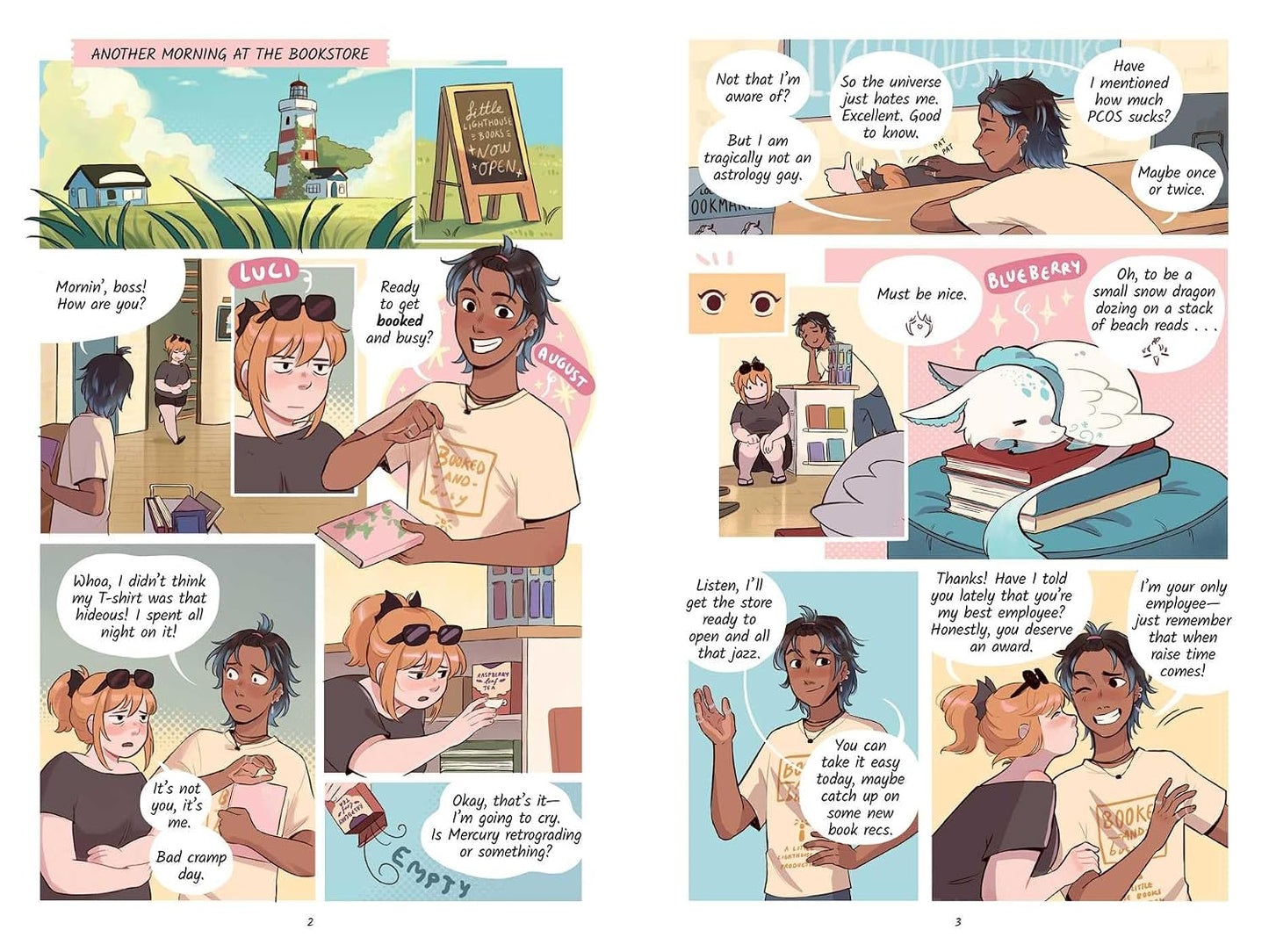 BOOKS, ICED COFFEE & A SIDE OF DRAGONS: A GRAPHIC NOVEL: A SWEET, SAPPHIC SUMMERTIME ROMANCE BY AMANDA LOVELACE AND RAQUEL TRAVE